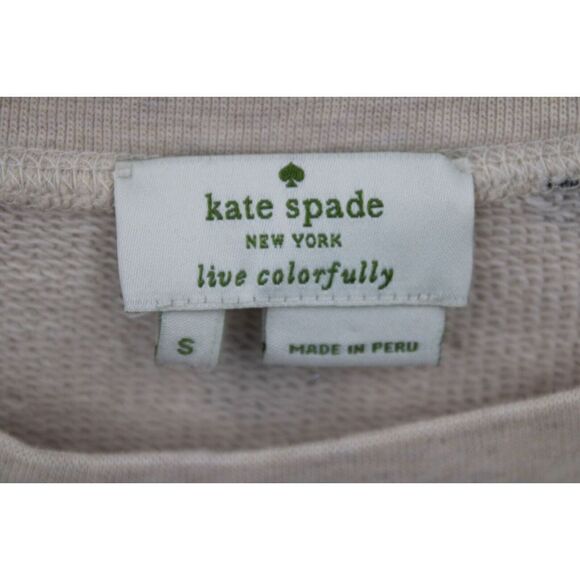 Kate Spade "Deco Dot Bow Sweatshirt" Cream/Black Size S MSRP $168 - Picture 6 of 7